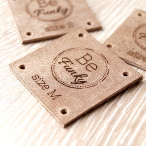 Crochet labels, personalized leather labels, knitting labels, logo labels, branding labels, garment tags, set of 25 pc