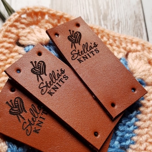 Leather labels for handmade items, set of 25 pc