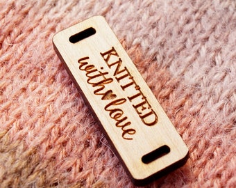 Wooden tags, custom garment labels, wooden clothing tags, knitting labels, crochet labels, wood tags, personalized labels, set od 25 pc