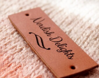 Product labels, personalized leather tags, custom made logo labels, leather branding tags, clothing labels, garment tags, set of 25