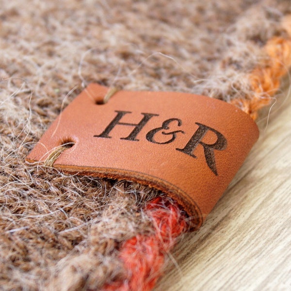 Etiquetas de cuero plegables, etiquetas de punto, etiquetas de logotipo personalizadas, etiquetas de ganchillo, etiquetas de logotipo hechas a medida, etiquetas de cuero de marca, conjunto de 25