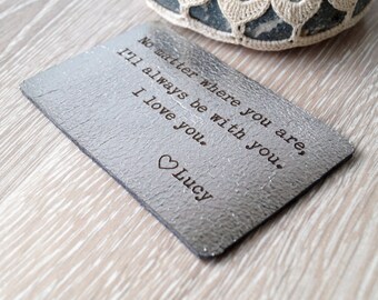 Inspirational Wallet Insert Card - Engraved Aluminum, 3.5x2 Inches, Uplifting Message Gift For Graduation, Birthday, Encouragement - View #3