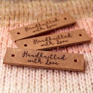 Custom leather labels, clothing labels, personalized labels, care labels, labels for knitted products, custom label tags, set of 25