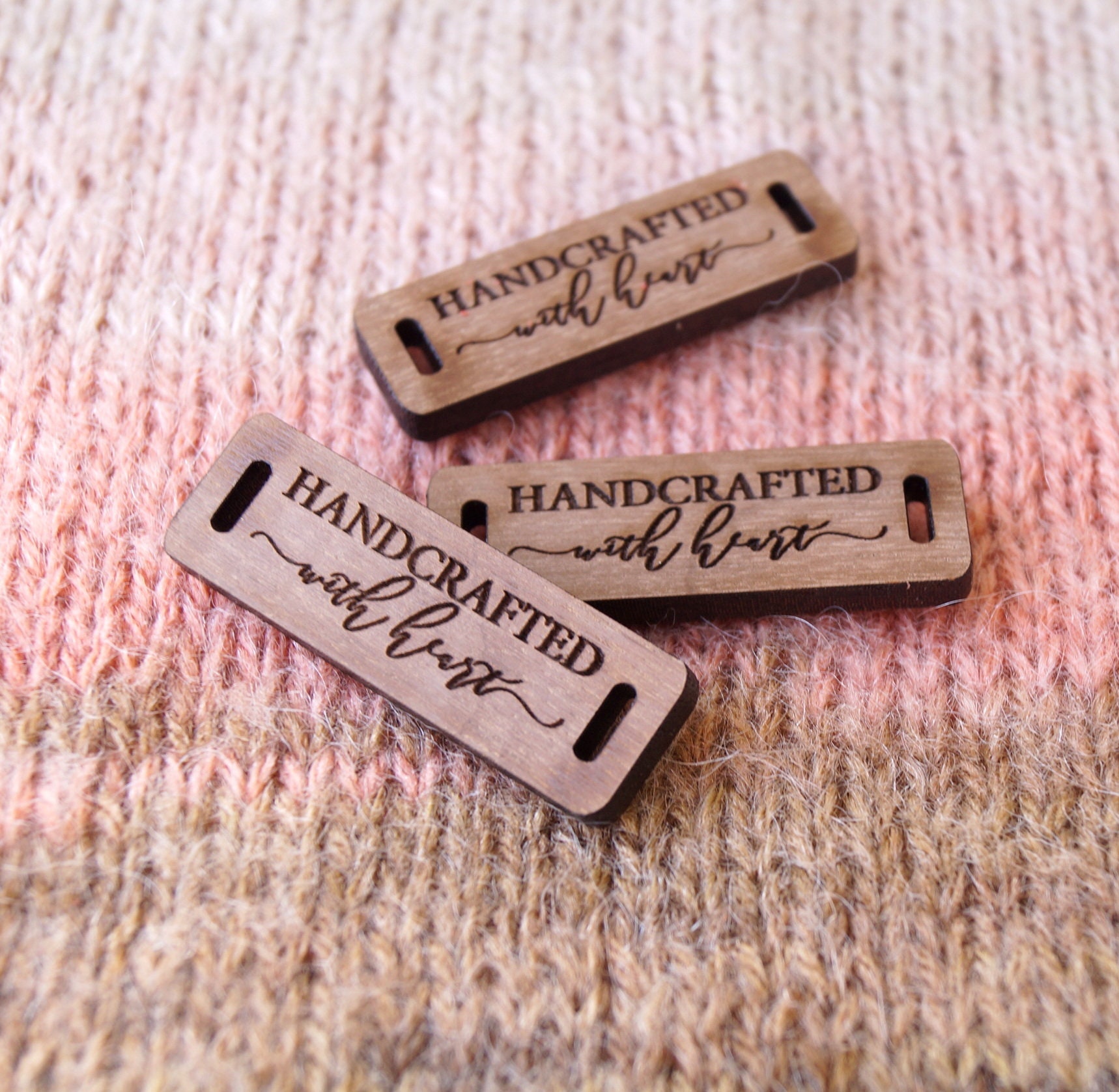Wooden clothing labels, sew on garment labels, personalized label tags,  labels for handmade products, wood labels for knitted items, 25 pc - Yahoo  Shopping
