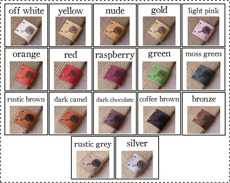 custom garment tags leather tags logo labels knitting and crochet tags set of 25 pc Personalized leather labels clothing labels