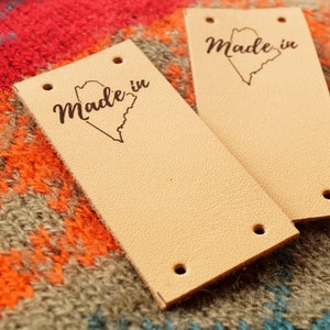 Custom clothing labels, leather tags, leather labels, leather tags for crochet, labels for handmade items, leather tags for knitting, 25 pc