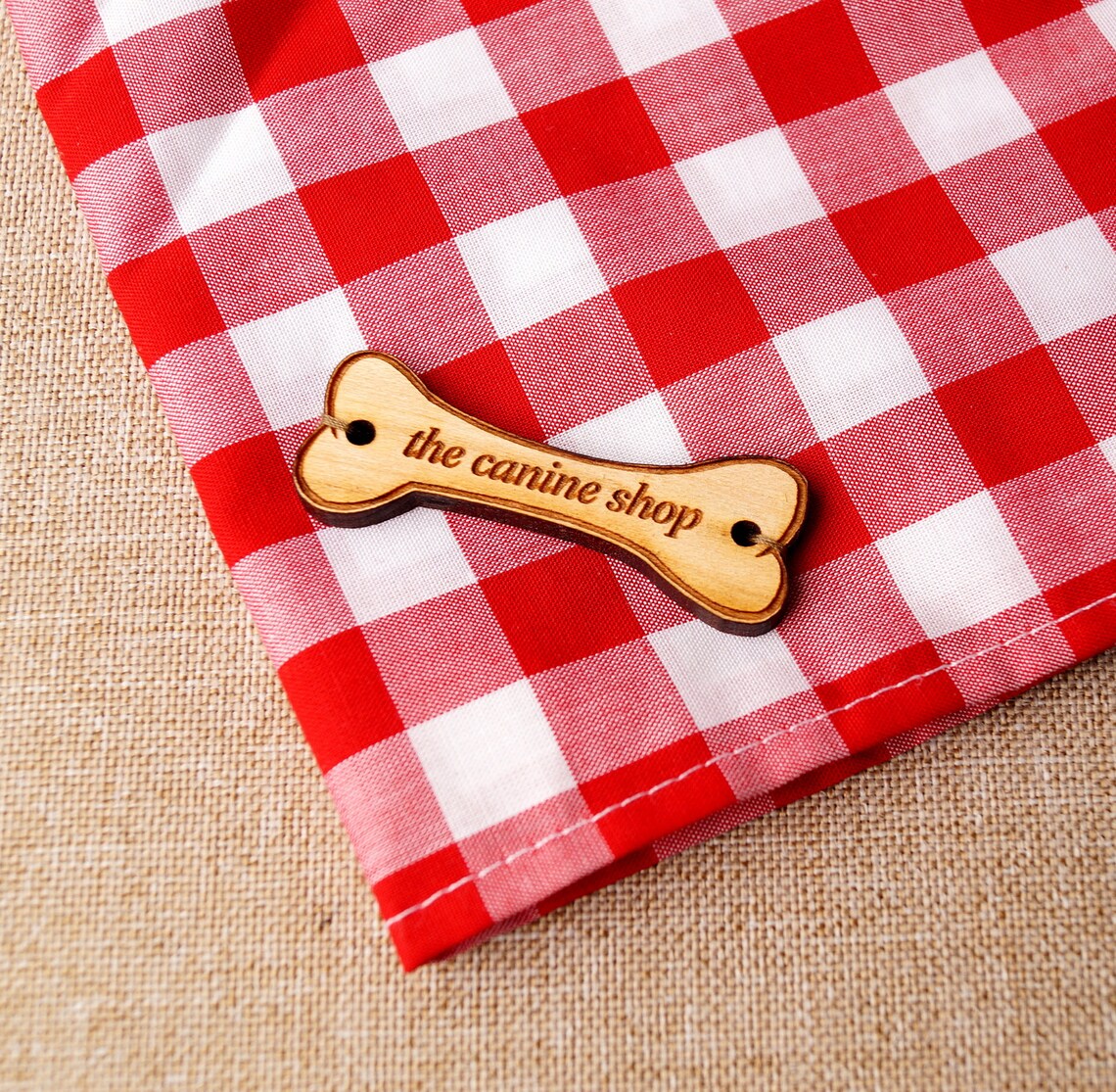 Personalized Dog Bandana Labels Wooden Bone Shaped Labels Etsy