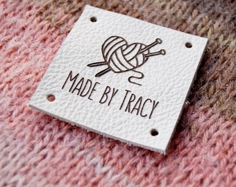 Clothing leather labels - leather tags - leather labels - knitting labels - crochet labels - clothing tags - logo branding  tags, set of 25