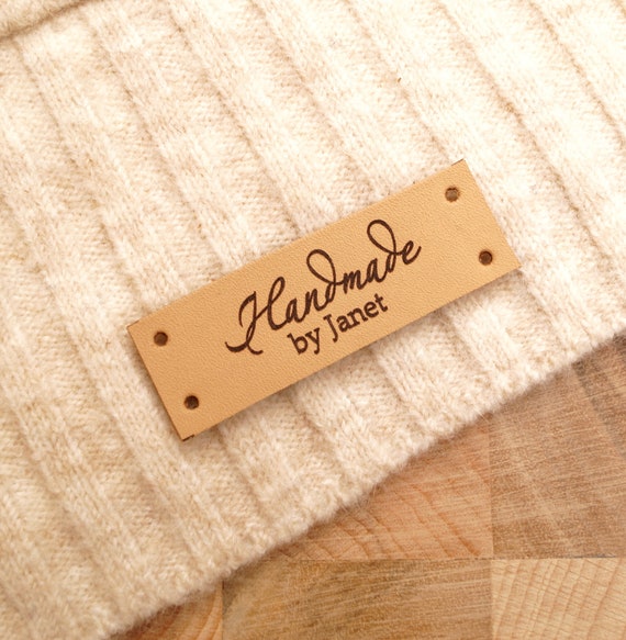 Leather Tags for Handmade Items, Personalized Genuine Leather