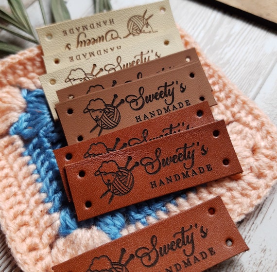 Leather Tags for Handmade Items, Personalized Genuine Leather