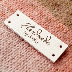 Etichette in pelle, etichette in pelle personalizzate, etichette per abbigliamento personalizzate, etichette per maglieria, etichette all'uncinetto, 25 pezzi