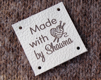 Etiquetas para produtos - etiquetas de couro personalizadas - etiquetas de couro com personalização - etiquetas para tricô - etiquetas para crochê - etiquetas para roupas - etiquetas com logotipo, conjunto de 25