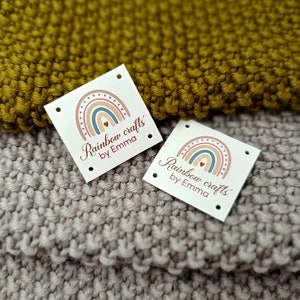 Personalized leather labels for handmade products, custom clothing labels, color printed genuine leather labels 25 pc