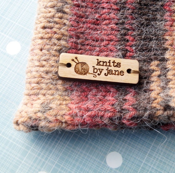  Custom clothing labels, wooden garment labels, personalized  label tags, labels for handmade products, wood labels for knitted items, 25  pc : Handmade Products