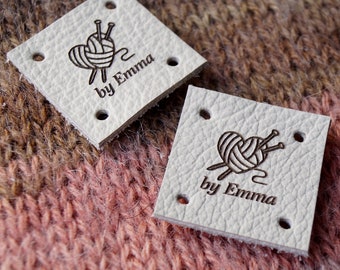 Etiquettes à coudre en cuir, étiquettes personnalisées, étiquettes en cuir personnalisées, étiquettes faites main, étiquettes pour articles tricotés, étiquettes d'étiquettes personnalisées, lot de 25