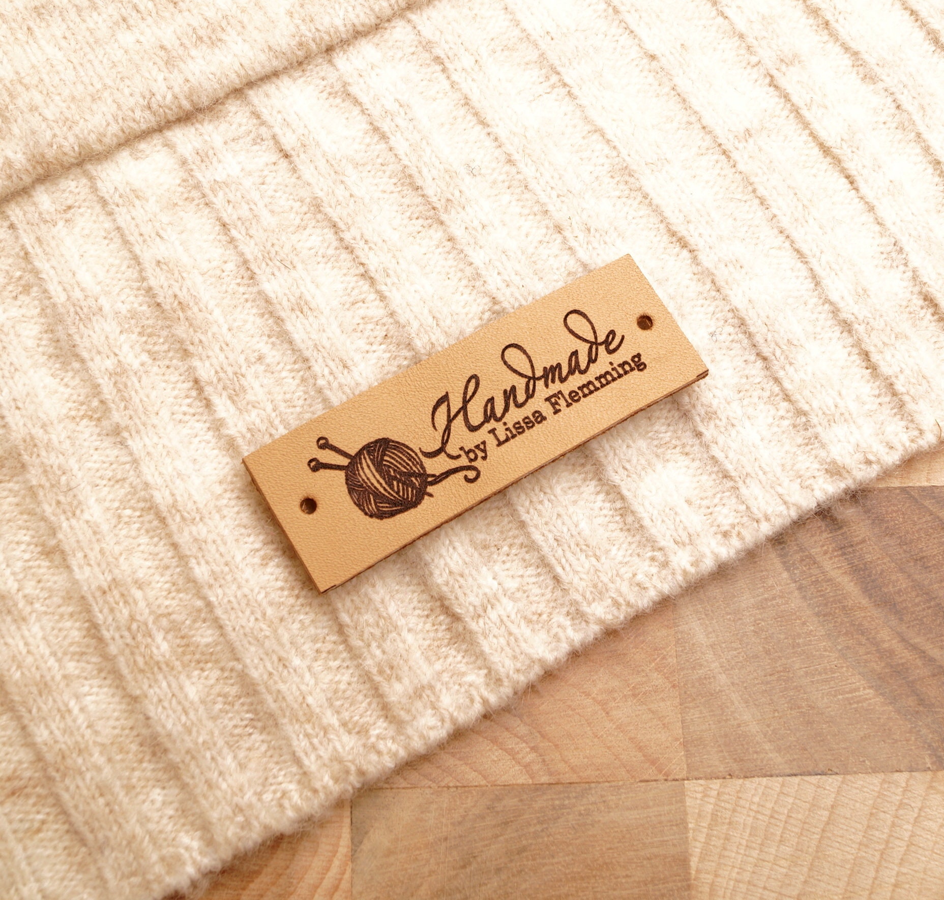Leather Labels for Knitted Items, Personalized Labels for Handmade  Products, Product Tags, Custom Clothing Labels, 25 Pc 