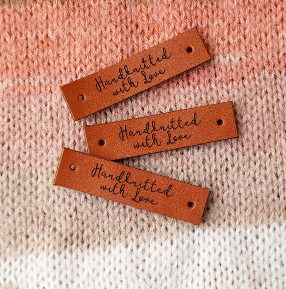 Custom Leather Sewing Labels, Personalized Leather Labels, Handmade Labels,  Labels for Knitted Products, Custom Label Tags, Set of 25 Pc 