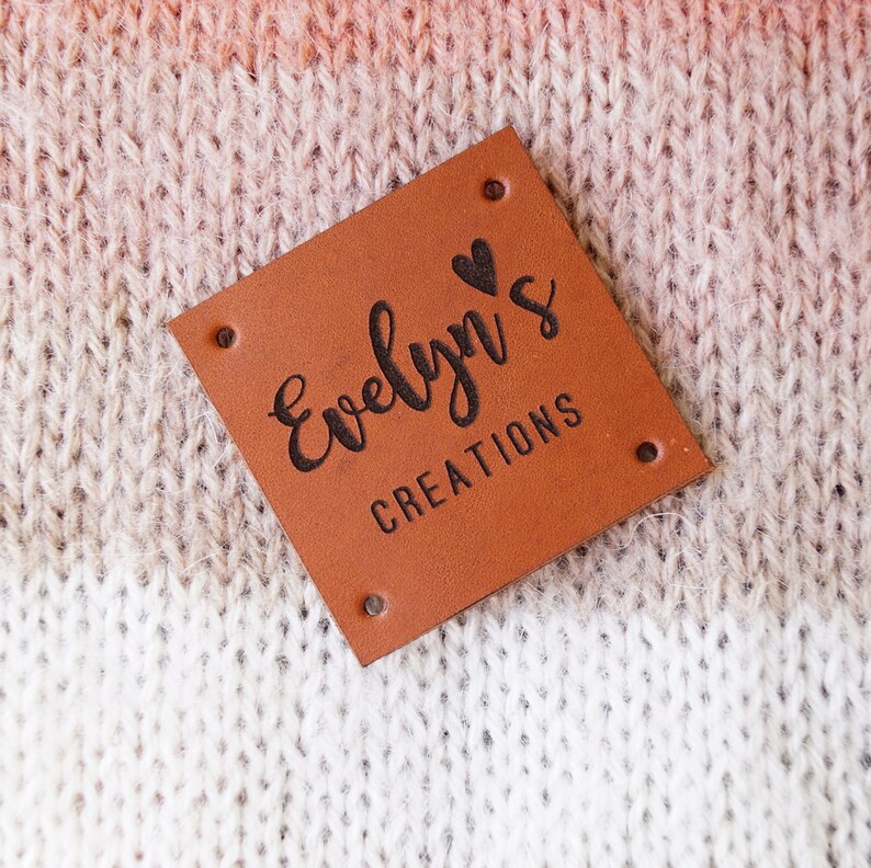 custom garment tags leather tags logo labels knitting and crochet tags set of 25 pc Personalized leather labels clothing labels