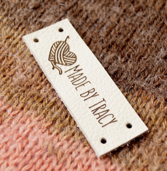 Personalized Custom Leather Labels for Handmade Knitting Items