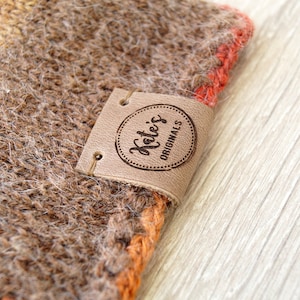 Labels for handmade items, custom clothing labels, labels, leather tags, branding logo labels, personalized leather labels, knitting tags 25