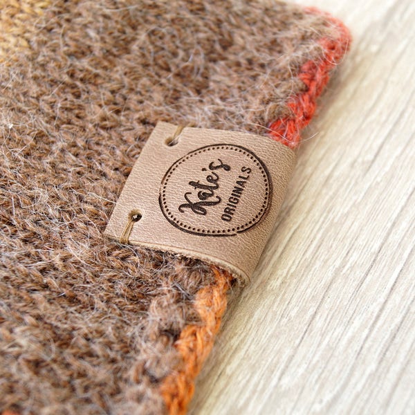 Labels for handmade items, custom clothing labels, labels, leather tags, branding logo labels, personalized leather labels, knitting tags 25