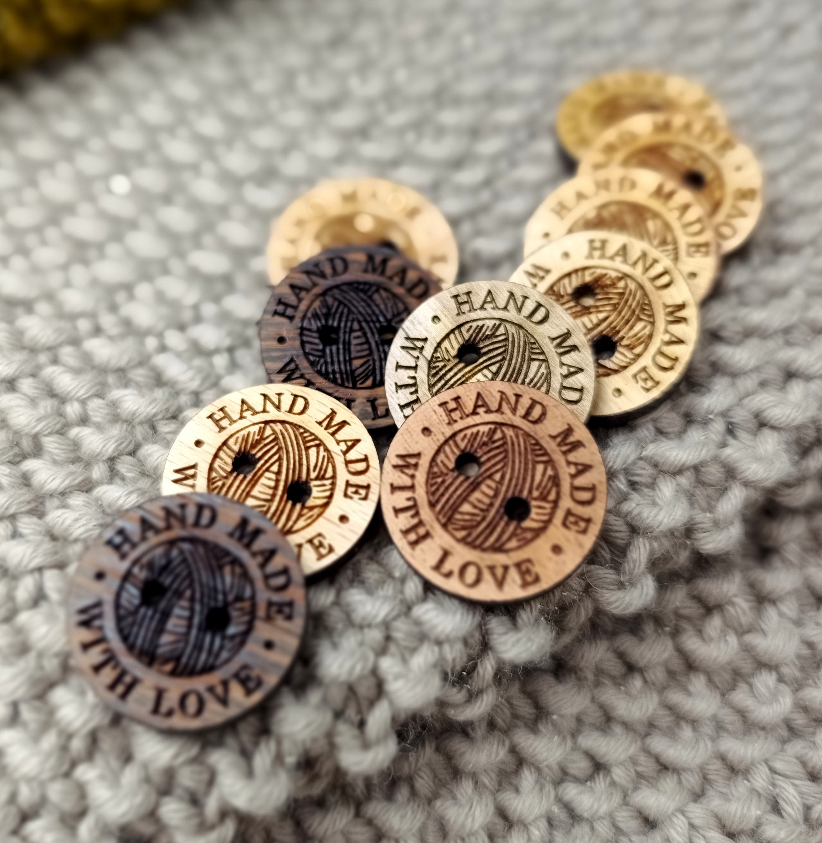 Personalized Wooden Buttons, Custom Buttons for Handmade Products ...