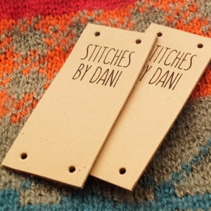 Custom clothing labels, leather tags, leather labels, leather tags for crochet, labels for handmade items, leather tags for knitting, 25 pc