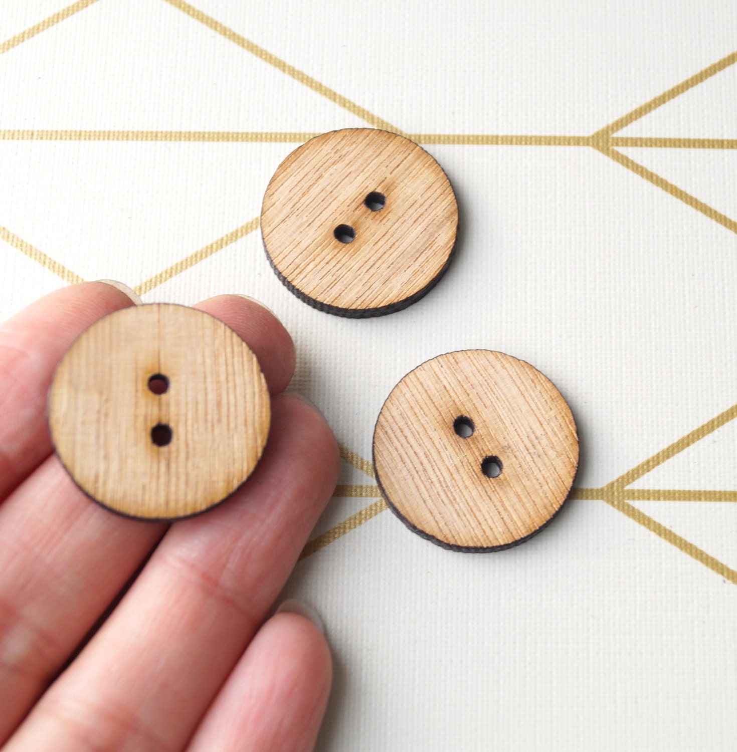 Wooden Buttons Round Solid Wood Buttons Wooden Buttons for Etsy