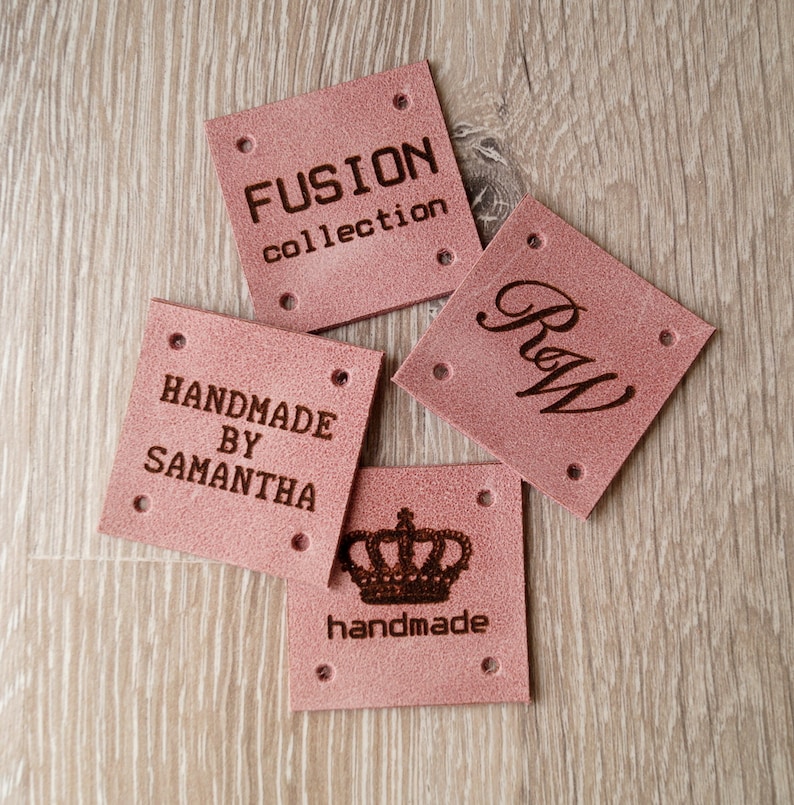 Leather Sew on Tags Custom Labels Personalized Leather Etsy