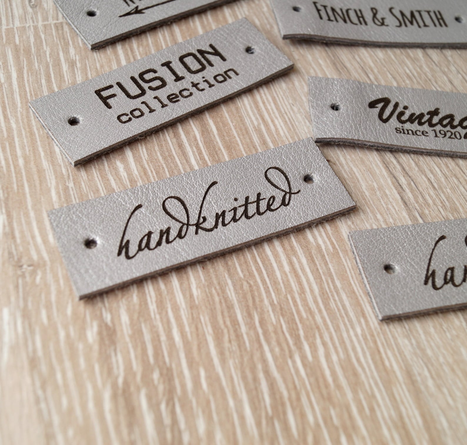 Engraved leather labels care labels personalized real Etsy