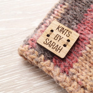 Wooden clothing labels, wood garment tags, custom logo labels, set of 25 pc