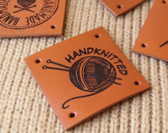 Custom clothing labels, leather labels, personalized knitting labels, leather tags, product labels, crochet tags, logo tags, set of 25 pc