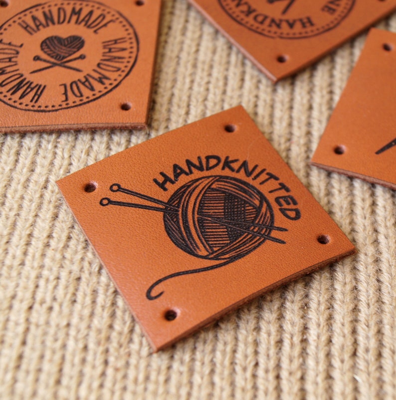 Sew on Labels Leather Labels Personalized Knitting Labels - Etsy