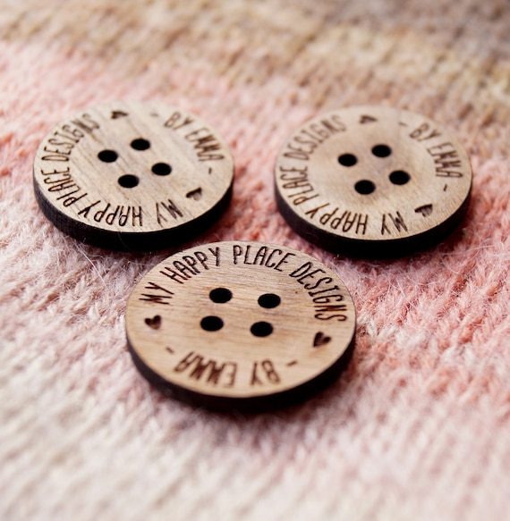 Botones madera personalizados, botones de madera personalizados, etiquetas  de madera, grabado de madera etiquetas, botones de tejer, crochet  etiquetas, botones, 25 de madera pc -  México