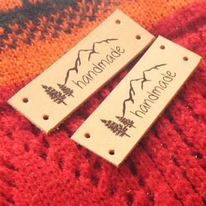 Labels for knitting and crocheting,  leather labels, crochet labels, labels for handmade items, knitting labels, leather tags, 25 pc