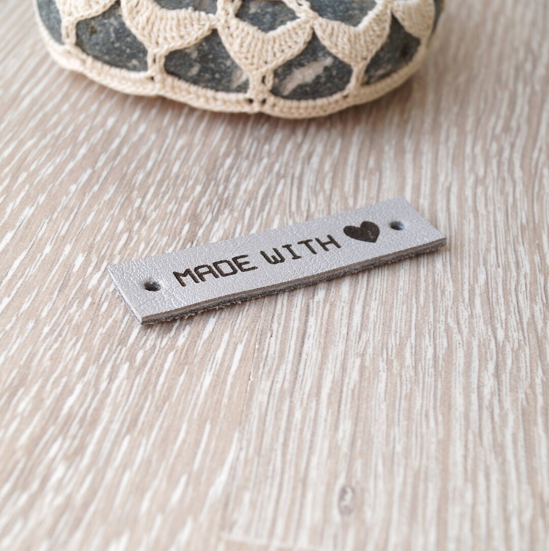 Made With Love Leather Labels, Custom Labels, Personalized Labels, Care ...