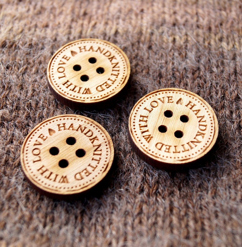 Custom made wooden buttons personalized buttons wooden logo Etsy