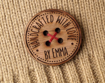 Wooden buttons, personalized wooden buttons for knitted and crocheted items, buttons for handmade items, custom wooden buttons, set of 25