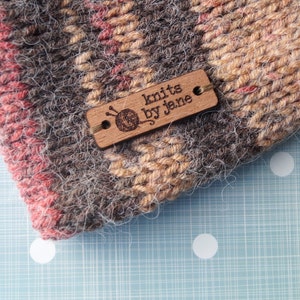 Wooden clothing labels, sew on garment labels, personalized label tags, labels for handmade products, wood labels for knitted items, 25 pc