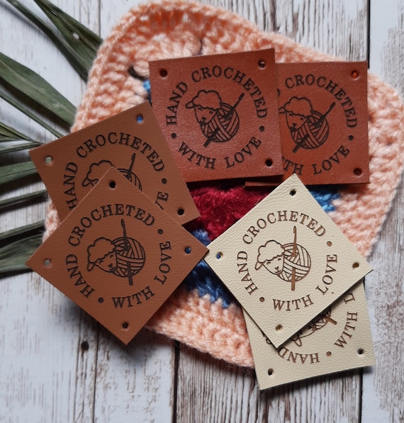 Personalized Custom Leather Labels for Handmade Knitting Items