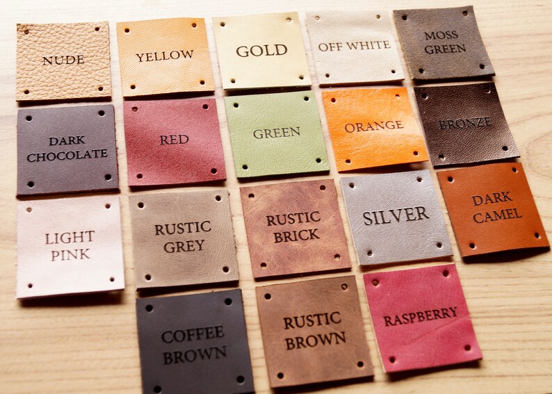 your logo leather labels set of 25 Leather labels personalized labels for knitted products custom labels custom label tags care labels