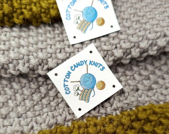 Leather tags for knitting, crochet and sewing - Genuine leather labels - Personalized labels for handmade items - Set of 25 labels
