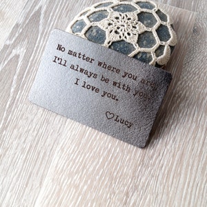 Tarjeta de billetera de cuero, tarjeta personalizada, parte movible del monedero grabado personalizado, 3er regalo de aniversario de boda, regalo de los hombres