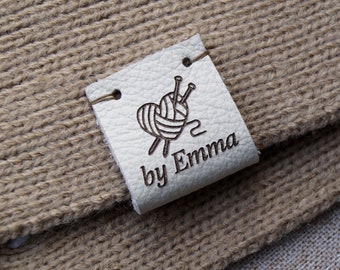 Custom clothing labels, leather labels, personalized with your logo or custom text