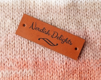 Product labels, personalized leather tags, custom made logo labels, leather branding tags, clothing labels, garment tags, set of 25