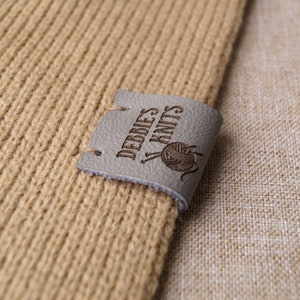 Custom clothing labels - leather labels - personalized leather tags - knitting labels - crochet tags - clothing tags - logo tags, set of 25