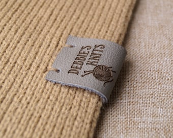 Custom clothing labels - leather labels - personalized leather tags - knitting labels - crochet tags - clothing tags - logo tags, set of 25
