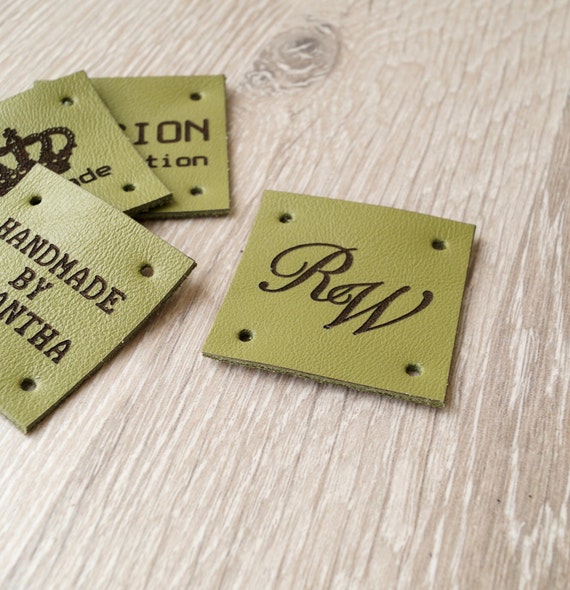 Leather Labels, Clothing Labels, Personalized Labels, Handmade Labels,  Labels for Knitted Goods, Custom Label Tags, Set of 25 