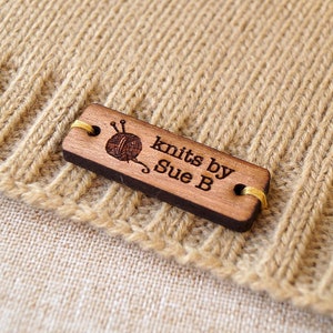 Custom wooden tags, custom garment labels, wooden clothing tags, knitting labels, crochet labels, wood tags, personalized labels, 25 pc