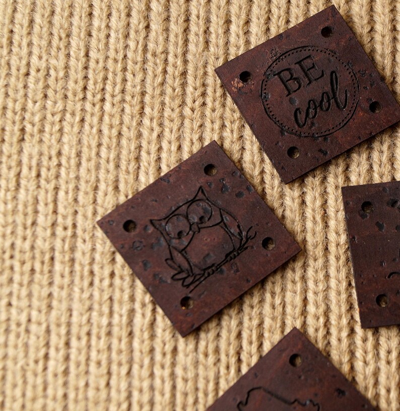 Product Tags Custom Clothing Tags Vegan Cork Leather Labels - Etsy